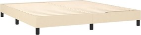 vidaXL Κρεβάτι Boxspring με Στρώμα &amp; LED Κρεμ 160x200 εκ. Υφασμάτινο