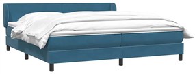 vidaXL Box Spring Κρεβάτι με στρώματα Σκούρο μπλε 180x210 cm Βελούδινο