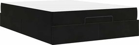 vidaXL Σκελετός κρεβατιού με στρώμα 2 pcs Μαύρο Βελούδο