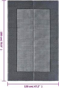 vidaXL Χαλί εξωτερικού χώρου ARAKIL γκρι 120x180 cm PP