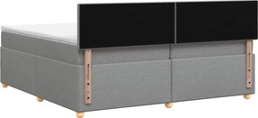 vidaXL Κρεβάτι box spring με στρώμα Ανοιχτό γκρι 200 x 200 cm Ύφασμα
