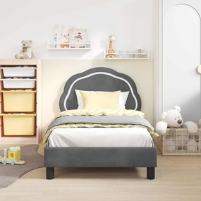 vidaXL Κρεβάτι Παιδικής Κρεβατοκάμαρας με Κεφαλάκι Σκούρο Γκρι