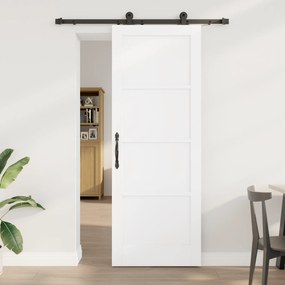 vidaXL Συρόμενη Πόρτα με Σετ Υλικών 'ORKDAL' Λευκή Συμπαγής Ξύλο Πεύκου