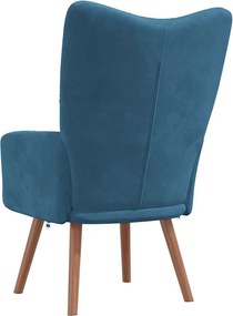 vidaXL Πολυθρόνα Relax Μπλε Βελούδινη