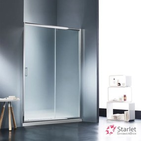 STARLET Starlet Slider 1+1 Πόρτα ντουζιέρας με 1 σταθερό &amp; 1 συρ/νο φύλλο Αδιαφανές CHROME 117-121 Υ180 &amp; 1Προφίλ επέκτασης x3εκ