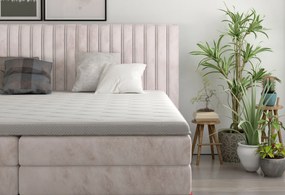 Επενδυμένο κρεβάτι Melantha με στρώμα και ανώστρωμα-180 x 200-Kokkino