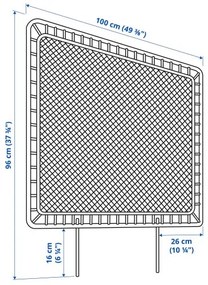 VEVELSTAD σκελετός κρεβατιού με 3 κεφαλάρια, 90x200 cm 994.418.20