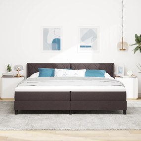 vidaXL Κρεβάτι με ελατήρια Σκούρο Καφέ 200 x 200 cm Ύφασμα και αφρός