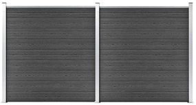vidaXL Σετ Πάνελ Περίφραξης Μαύρο 353 x 186 εκ. από WPC