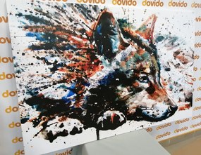 Εικόνα λύκου σε σχέδιο ακουαρέλας