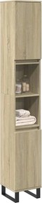 vidaXL Ντουλάπι Μπάνιου Sonoma Δρυς 30x30x190 εκ. Επεξεργασμένο Ξύλο