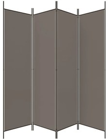 vidaXL Διαχωριστικό Δωματίου με 4 Πάνελ Ανθρακί 200x200 εκ. από Ύφασμα