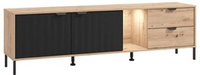 Έπιπλο Τηλεόρασης Vandea 4K2F2V Artisan Oak - Μαύρο Μάτ 183x40x54 εκ. 183x40x54 εκ.
