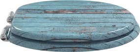vidaXL Μαλακή κλειστή λεκάνη 2 pcs Μπλε 44 x 38 εκ. Πίνακας MDF