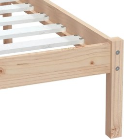 vidaXL Πλαίσιο Κρεβατιού 75 x 190 εκ. από Μασίφ Ξύλο Small Single
