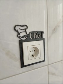 Stewehome Ξύλινη κορνίζα πρίζας κουζίνας Μαύρο