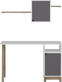 Γραφείο Λευκό / Καρυδί RADOR 120x60x75