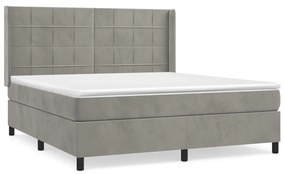 ΚΡΕΒΑΤΙ BOXSPRING ΜΕ ΣΤΡΩΜΑ ΑΝΟΙΧΤΟ ΓΚΡΙ 180X200 ΕΚ. ΒΕΛΟΥΔΙΝΟ 3132693