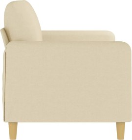 vidaXL Καναπές Διθέσιος Κρεμ 140 εκ. Υφασμάτινος