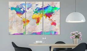 Πίνακας - World Map: Rainbow Gradient  90x60