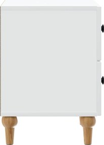 vidaXL Κομοδίνο Λευκό 43 x 34,5 x 48 εκ Επεξεργασμένο Ξύλο