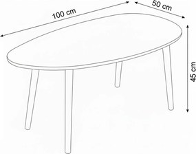 Τραπεζάκι Σαλονιού Καρυδί GUDROSA 100x50x45