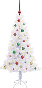 vidaXL Τεχνητό Χριστουγεννιάτικο Δέντρο Λευκό 150 cm PVC και Χάλυβας