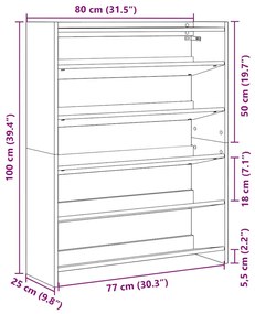 ΡΑΦΙ ΠΑΠΟΥΤΣΙΩΝ  ΜΑΥΡΟ 80X25X100 CM ΚΑΤΑΣΚΕΥΑΣΜΕΝΟ ΞΥΛΟ 859897