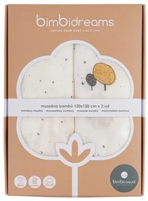 Μουσελίνες από Bamboo 2τμχ Bimbidreams Guau 120x120cm