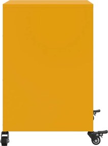 vidaXL Κομοδίνο Μουσταρδί 36x39x59 εκ. από Χάλυβα