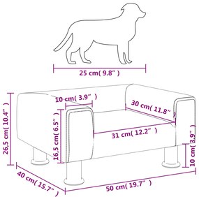 ΚΡΕΒΑΤΙ ΣΚΥΛΟΥ ΣΚΟΥΡΟ ΓΚΡΙ 50X40X26,5 ΕΚ. ΒΕΛΟΥΔΙΝΟ 171927