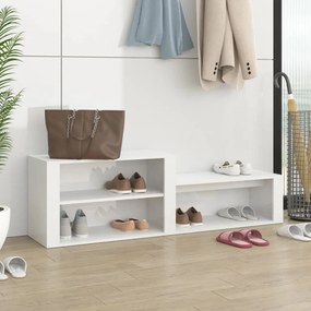 vidaXL Παπουτσοθήκη Γυαλιστερό Λευκό 150x35x45 εκ. Επεξεργασμένο Ξύλο