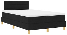 vidaXL Κρεβάτι με ελατήριο με στρώμα & LED Μαύρο 120x190 εκ. Ύφασμα