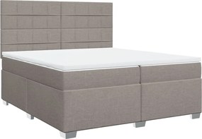 vidaXL Κρεβάτι Boxspring με Στρώμα Taupe 200x200 εκ. Υφασμάτινο