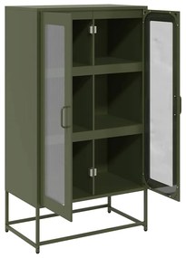 vidaXL Highboard Ελαιοπράσινο 68x39x123 cm Ατσάλι