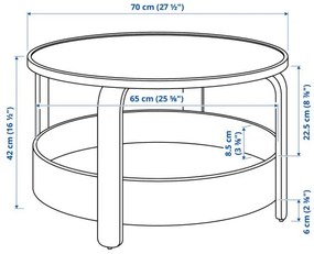BORGEBY τραπέζι μέσης, 70 cm 305.003.55