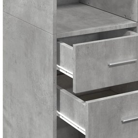 vidaXL Ντουλάπι Γκρι Σκυροδέματος 70x42,5x185 εκ. Επεξεργασμένο Ξύλο