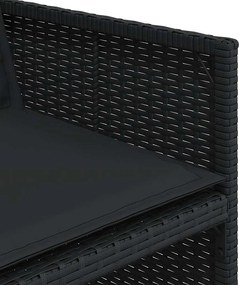 vidaXL Σετ Τραπεζαρίας Κήπου 13τεμ. Μαύρο από Συνθ. Ρατάν με Μαξιλάρια