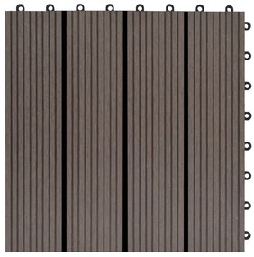 vidaXL Πλακάκια Deck 22 τεμ. Σκούρο Καφέ 30 x 30 εκ. 2 μ² από WPC
