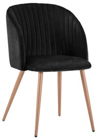 Πολυθρόνα Leah HM8543.04 53x57x81cm Black Σετ 2τμχ Velvet, Metal