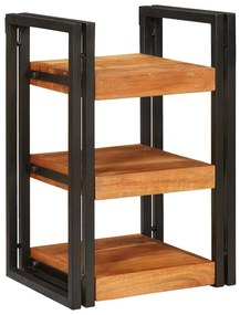 Κομοδίνο Καφέ και Μαύρο 38 x 33 x 58 εκ. Σταθερό Ξύλο Ακακίας