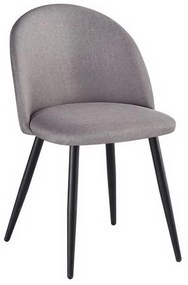 Καρέκλα Bella ΕΜ757,10 50x57x81cm Black Sand Grey Σετ 4τμχ Metal, Fabric