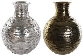 Βάζο DKD Home Decor Χρυσό Ασημί Αλουμίνιο Σύγχρονη Παλαιωμένο φινίρισμα 38 x 38 x 50 cm (x2)