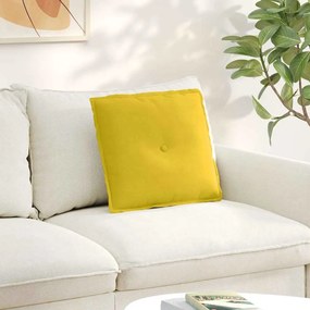 vidaXL Μαξιλάρι Πλάτης Κίτρινο 50 x 45 εκ. Υφασμάτινο Κορντουρά