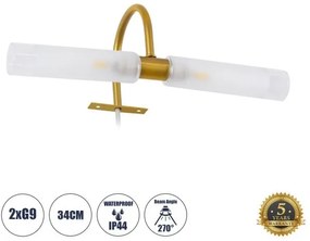 Απλίκα Καθρέπτη Μπάνιου-Πίνακα Δίφωτο FLORA Globostar-60413-Χρυσό 60413
