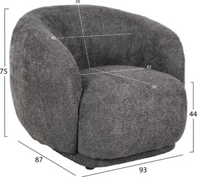 ΠΟΛΥΘΡΟΝΑ KARPEN HM9600.01 ΓΚΡΙ ΜΠΟΥΚΛΕ ΥΦΑΣΜΑ  93x87x78Υ εκ.