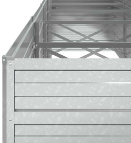vidaXL Ζαρντινιέρα Υπερυψωμένη Ασημί 400x80x77 εκ. Γαλβανισμ. Χάλυβας
