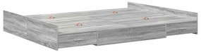 vidaXL Κρεβάτι με αποθηκευτικό χώρο Γκρι sonoma 135 x 190 cm