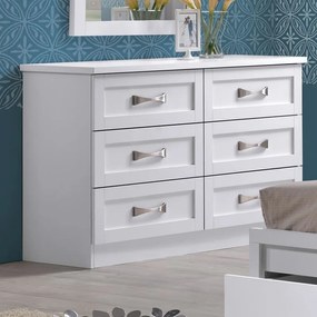 WOODWELL ΕΜ364,1LIFE Συρταριέρα με 6 Συρτάρια, Απόχρωση Άσπρο 120x40x76cm ΕΜ364,1