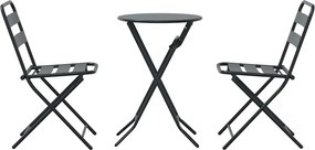 vidaXL Σετ Μπιστρό Κήπου 3 pcs Ανθρακί Ατσάλι